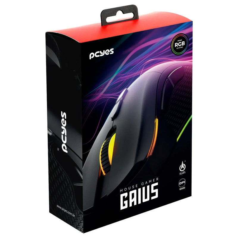 Mouse Gamer Pcyes Gaius 12400 Dpi